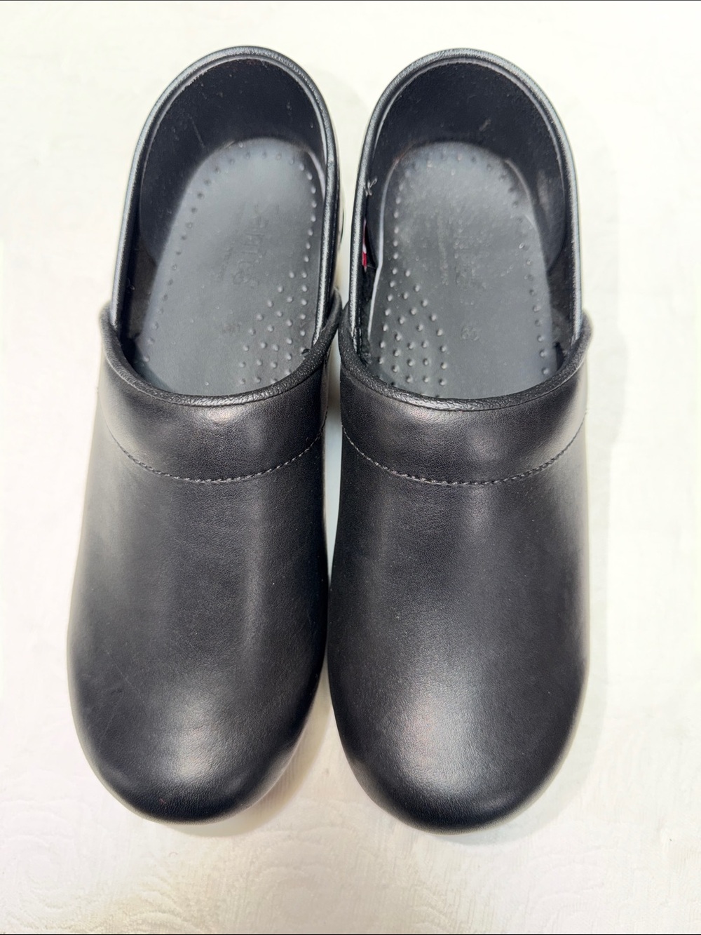 New Sanita Black Leather Clogs Professional Medical Size 39 Clog